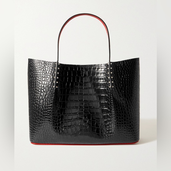 Christian Louboutin Cabarock Croc-effect glossed leather Tote handbag - Picture 13 of 14